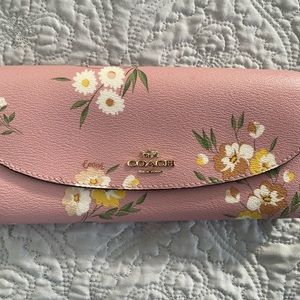 Pink floral coach wallet